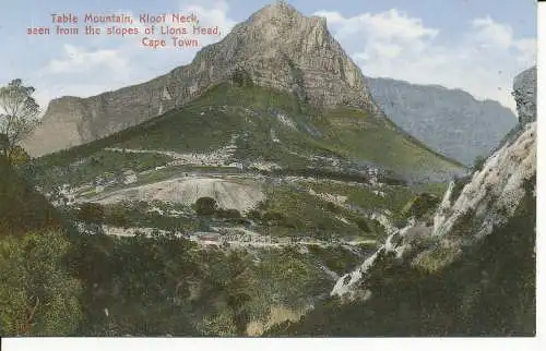 PC27048 Tafelberg. Kloof-Hals. Von den Hängen des Löwenkopfes aus gesehen. Cape Tow