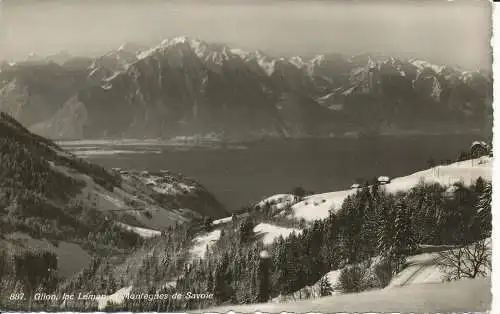 PC31802 Glion. Genfersee und Savoyer Berge. Schneider. 1936