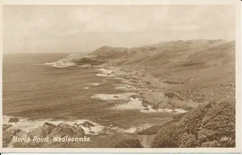 PC29328 Totpunkt. Woolacombe. Fotopräzigkeit. Englisch. Nr. 3617