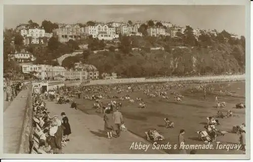 PC29199 Abbey Sands and Promenade. Torquay. Fotopräzigkeit. Englisch. RP. 1951