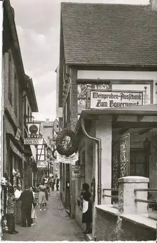 PC31872 Romantik. Frohsinn. Edelwein. Rudesheim a. Rh. Drosselgasse. Edm. v. Kon