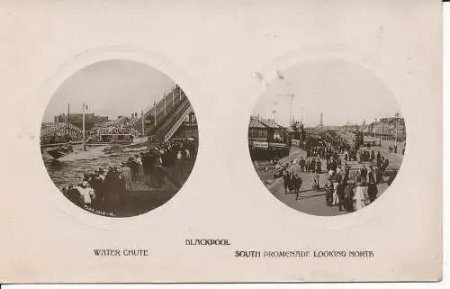 PC27701 Blackpool. Wasserfall und Südpromenade mit Blick nach Norden. Schnell