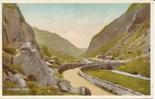 PC32878 Llanberis Pass. Valentinstag. Carbofarbe. Nr. 6270. 1951