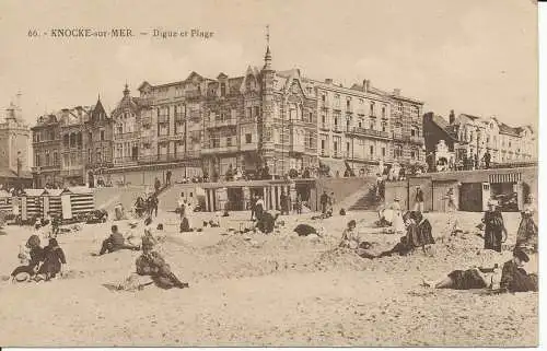 PC31719 Knocke sur Mer. Deich und Strand. Henri Georges. 1923