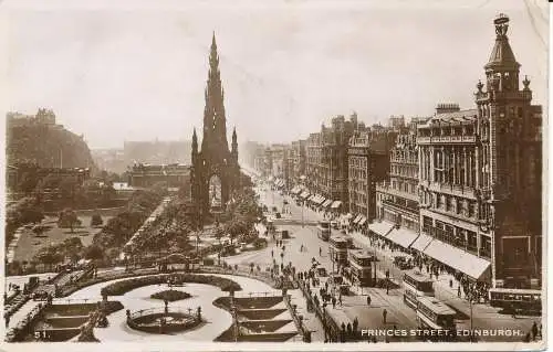 PC33316 Princes Street. Edinburgh. Excel. RP. 1947