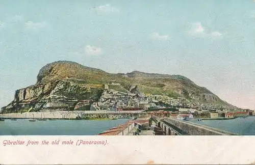 PC30097 Gibraltar aus dem alten Maulwurf. Panorama. A. Benzaquen. Nr. 2