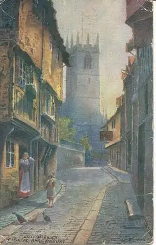 PC27637 Früh morgens. Fish St. Shrewsbury. Tuck. Öle. Nr. 7695