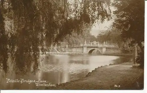 PC33292 Pittville Bridge and Lake. Cheltenham. Nr. 2. 1918