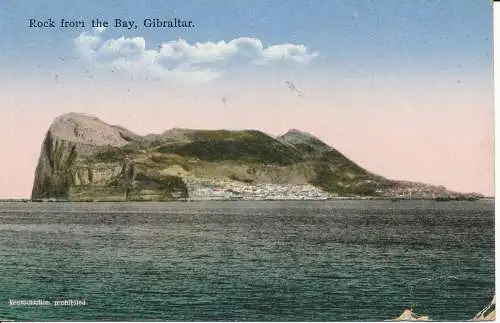 PC27010 Rock from the Bay. Gibraltar. V. B. Cumbo. 1930