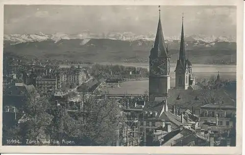 PC32001 Zürich und die Alpen. Nr. 16994. 1924