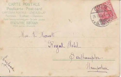 PC33436 alte Postkarte. Frau in der Nähe des Hauses. 1902