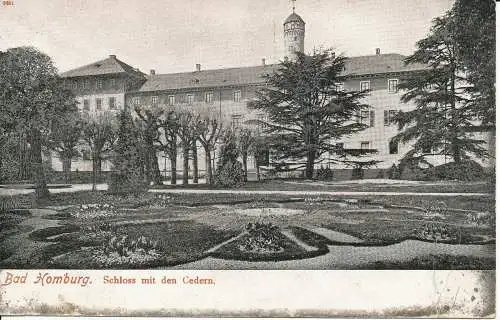 PC31419 Bad Homburg. Schloss mit den Cedern. Hermann Ludewig