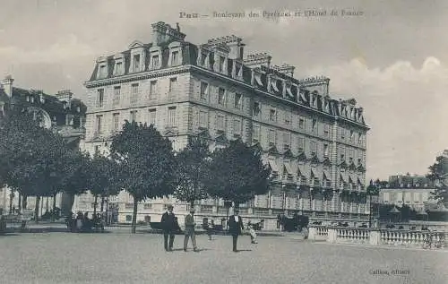 PC30088 Pau. Boulevard des Pyrenees und das Hotel de France. Callizo