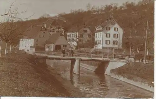 PC31953 alte Postkarte. Häuser in der Nähe des Kanals. 1912