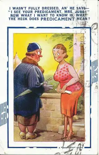 PC27577 Comic-Postkarte. Ich war nicht voll angezogen. Bamforth. Comic. Nr. 234. 194