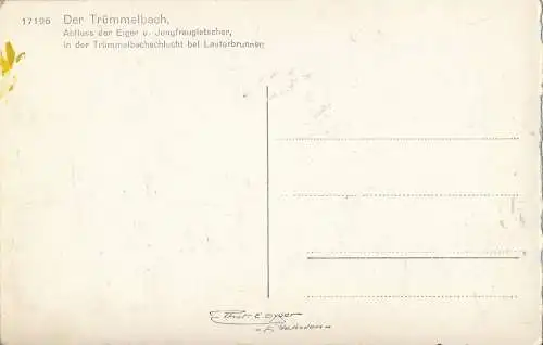 PC29358 Der Trummelbach. Abfall der Eiger u. Jungfrauletscher in der Trummelba