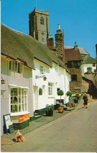 PC29369 Höhere Stadt Minehead mit dem antiken Gefängnis am Fuße der Kirche Ste