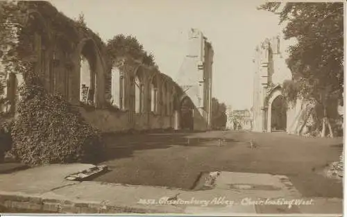 PC24419 Glastonbury Abbey. Chor sieht nach Westen aus. Sweetman. Sonnenschein. Nr. 3852. RP