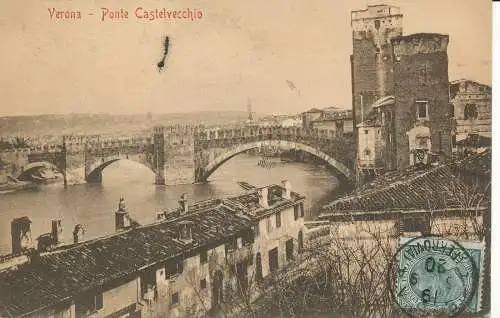 PC31814 Verona. Castelyecchio-Brücke. A. Giulianelli. 1920
