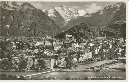 PC31803 Interlaken mit Jungfrau 4166m. Photoglob. Nr. 3967. 1935