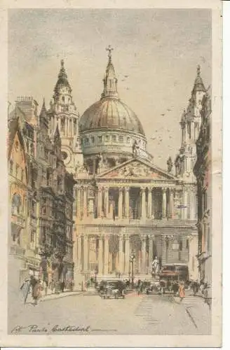 PC27150 St. Pauls Kathedrale. Tuck. Farbstift