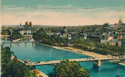 PC33841 Paris. Panorama auf die Seine und die Cite. Levy und Neurdein vereint. Nr. 145