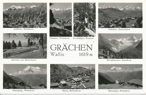 PC31928 Grachen. Wallis 1619 m. Multi-View-Postkarte. 1969