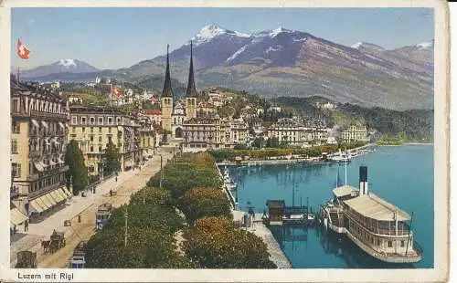 PC29543 Luzern mit Rigi. Globetrotter. Nr. 619. 1928