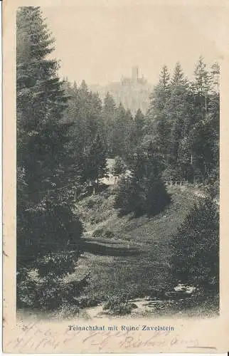 PC32143 Teinthal mit Ruine Zavelstein. Felix Luib. 1904