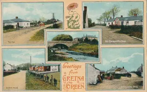 PC33022 Grüße von Gretna Green. Multi-View. Nicholson und Cartner. Lochinva