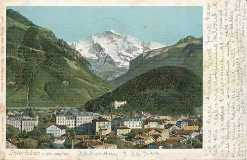 PC33722 Interlaken u. die Jungfrau. Louis Glaser. Nr. 3038. 1902