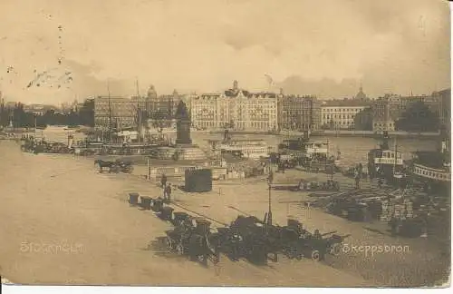 PC31740 Stockholm. Skeppsbron. Paul Heckscher. Nr. 2099. 1907