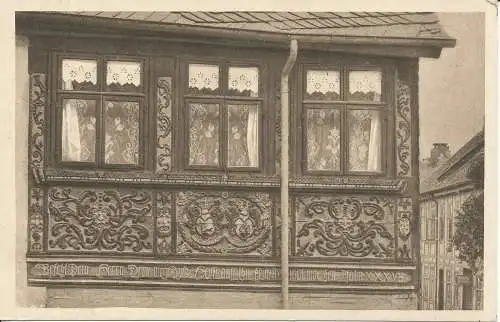 PC33422 Goslar. Giebelverzierung Vossstrasse. Ecke. A. Peters. Nr. 8