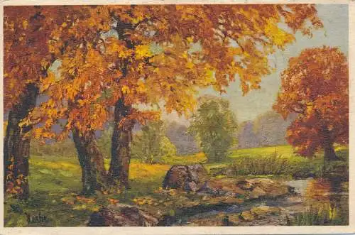 PC30100 alte Postkarte. Herbst