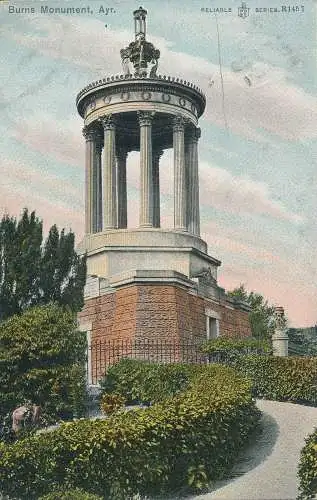 PC27265 brennt Denkmal. Ayr. Zuverlässig. 1906