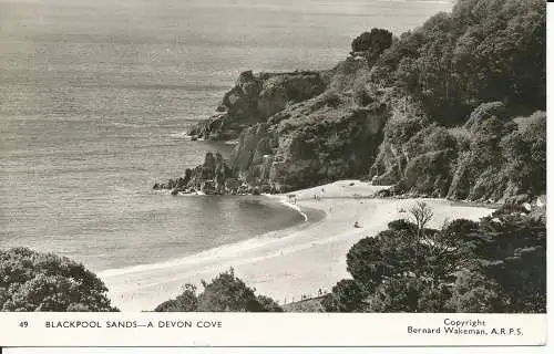 PC29400 Blackpool Sands. In Devon Cove. Bernard Wakeman. Nr. 49. RP