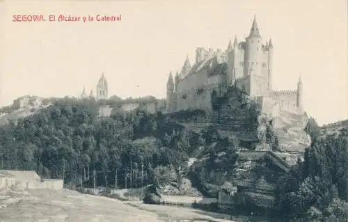 PC31875 Segovia. Der Alcazar und die Kathedrale. Thomas. B. Hopkins