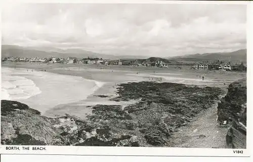 PC33123 Borth. Der Strand. Photochrom. Nr. V1842