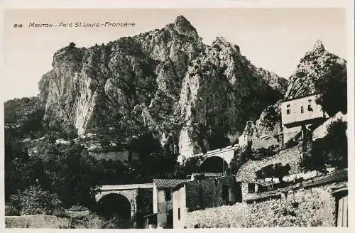 PC32026 Menton. Pont St. Louis Frontiere. J. Gilletta