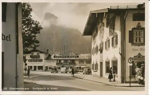 PC32241 Oberammergau. Dorfpartie Herr Kofel. H. Kronburger. Nr. 332. RP