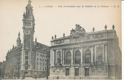 PC31879 Lille. Überblick über Theater und Börse. E. Cailteux