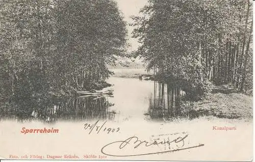PC32203 Sparreholm. Kanalparti. Dagmar Eriksen. 1903