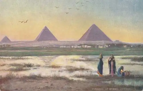 PC30125 Pyramiden von Ghizeh. Abends. Tuck. Öle. Nr. 7201