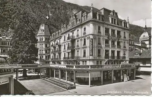 PC34013 Interlaken. Hotel Metropole. Stumpf. Nr. 212. RP