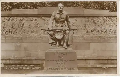 PC33104 Der Geist von 1914 Scottish American War Memorial West Princes St. Garde