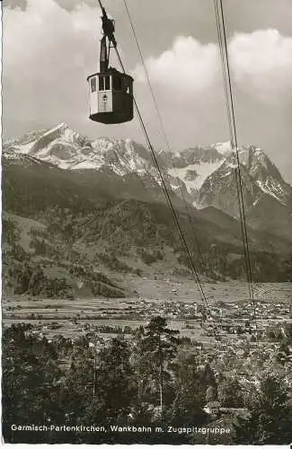 PC31706 Garmisch Partenkirchen. Wankbahn m. Zugspitzgruppe. Bucheler. 1960