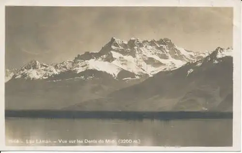 PC3398 Genfersee. Blick auf die Dents du Midi 3260 m. Nr. 1544. 1925