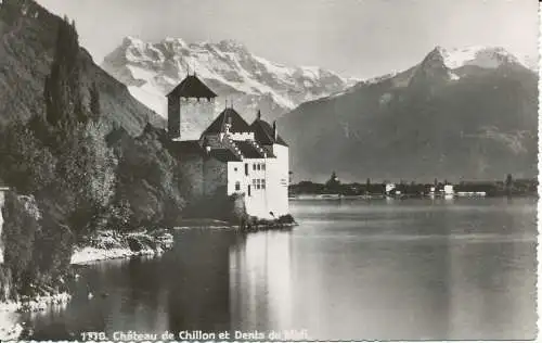 PC33948 Chateau de Chillon et Dents du Midi. 1959