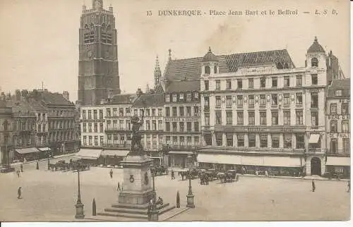 PC33425 Dünkirchen. Place Jean Bart et le Glockenturm. L. S. D. Nr. 15