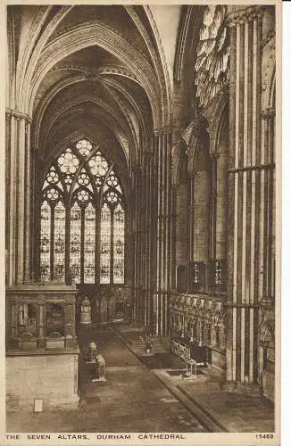 PC24658 Die sieben Altäre. Kathedrale von Durham. Lachs. Gravur. Nr. 15468